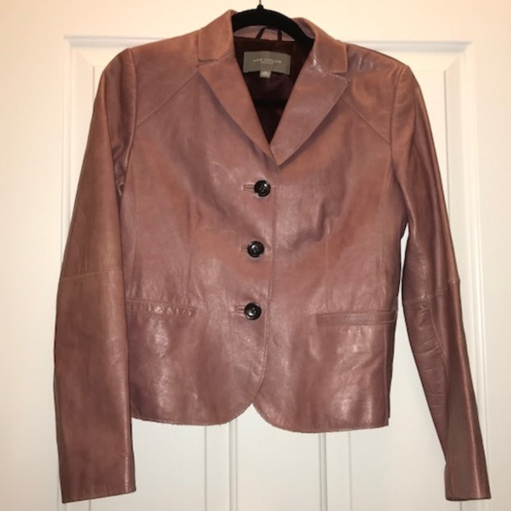 Ann Taylor Petites Leather Blazer